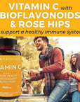 Viva Naturals Vitamin C 1000mg - Non-GMO Vitamin C Supplements with Citrus Bioflavonoids & Rose Hips for Immune Support & Antioxidant Protection, 250 Vegetarian Capsules