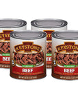 Keystone Meats All Natural Canned Beef 28 Ounce Long Term Shelf Life Emergency Survival Food Canned Meat  Fully Cooked Ready to Eat  No Water Added  Gluten Free No Carbs Family Pack of 4