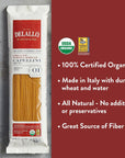 DeLallo Whole Wheat Capeillini Pasta, 1 Pound Bag, 8 Pack, Authentic Angel Hair Noodles, 100% Durum Wheat, Made in Italy