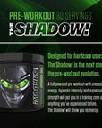 JNX SPORTS The Shadow! 350mg of Caffeine Hard Core Preworkout -Electric Energy, Mental Focus, Superhuman Strength, Men & Women - Green Apple 30 Servings