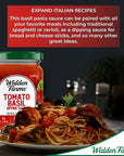 Walden Farms Tomato Basil Marinara Sauce 12 oz Jar Pack of 2  Sweet and Smooth Fresh Herbs and Spices Vegan Kosher and Keto Friendly 0g Net Carbs  Great for Bread Chicken Parmigiana and More