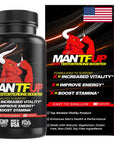 MANTFUP Vitality Enhancer for Men | Testosterone Booster & Natural Enhancement to Boost Men's Health, Libido, Stamina & Energy | Horny Goat Weed | Made in USA (1 Month Supply, 60 Caplets)