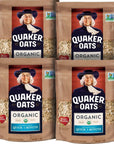 Quaker Organic Quick Cook Oatmeal, Breakfast Cereal, Non-GMO Project Verified, 24 Oz(Pack of 4)