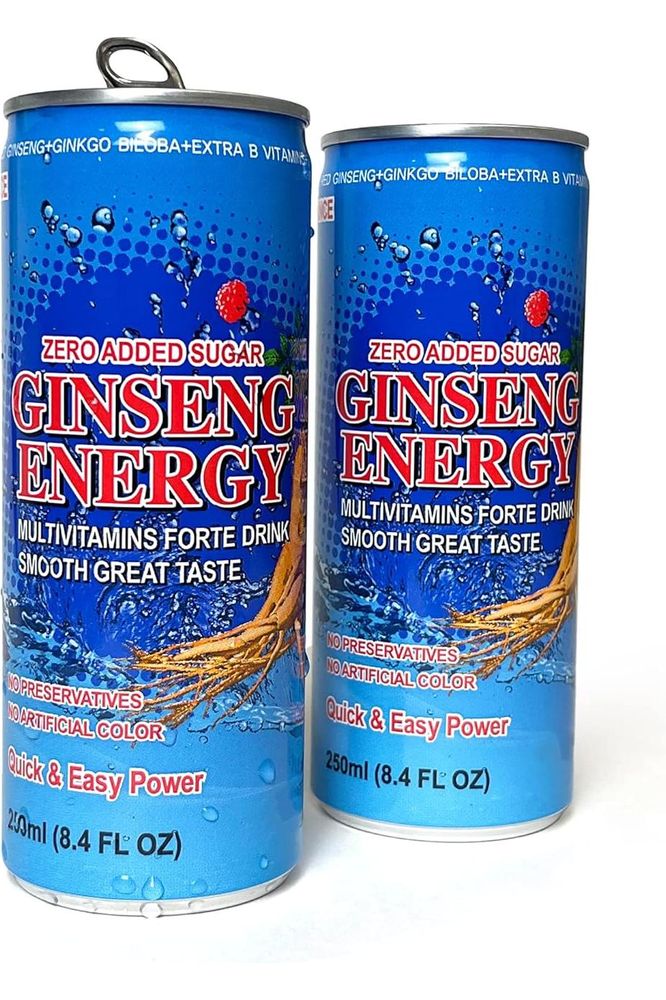 Ginseng Energy Drink, Zero Added Sugar - 8.4 Fl Oz