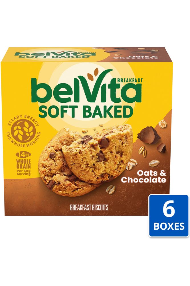 Belvita Soft Baked Oats  Chocolate Breakfast Biscuits 6 Boxes of 5 Packs 1 Biscuit Per Pack