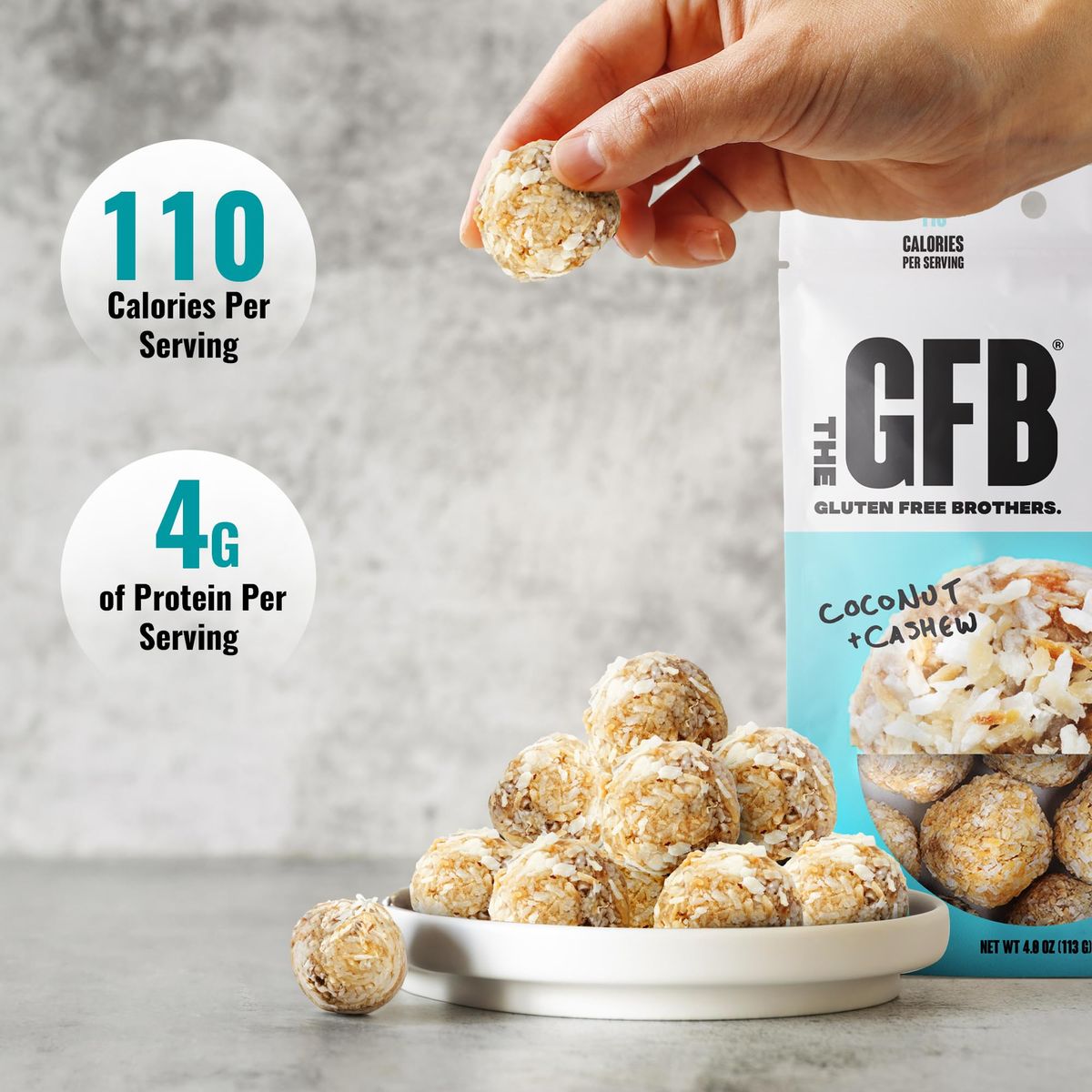 The Gluten Free Brothers Gluten Free Protein Bites Variety Pack  Non GMO Soy Free Vegan  Snack Size Plant Based Protein Energy Balls 4 oz 4 Count