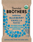 Bearded Brothers Organic Vegan Energy Bars - Gluten & Soy Free, Paleo, Whole 30 | Non GMO, Low Glycemic, High Protein, Fiber | 12pk Blueberry Vanilla