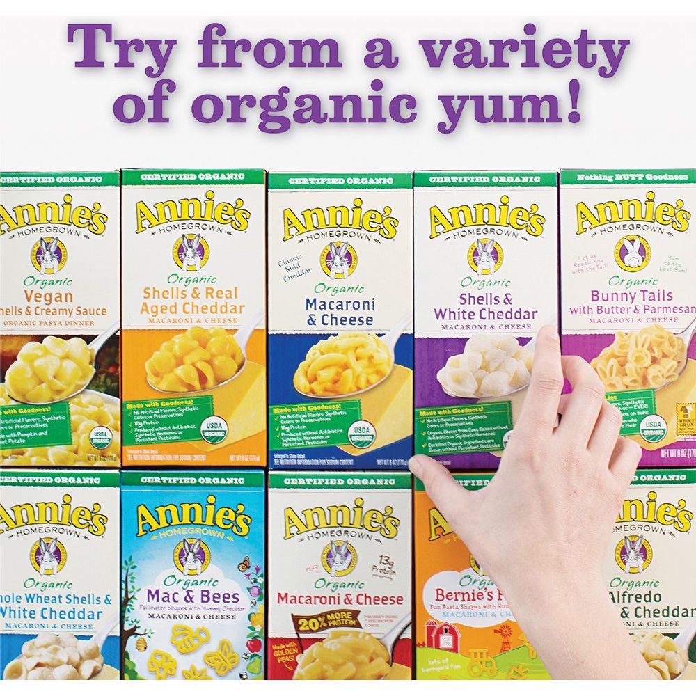 Annies Organic Macaroni and Cheese Dinner Peace Pasta  Parmesan 6 oz Pack of 12