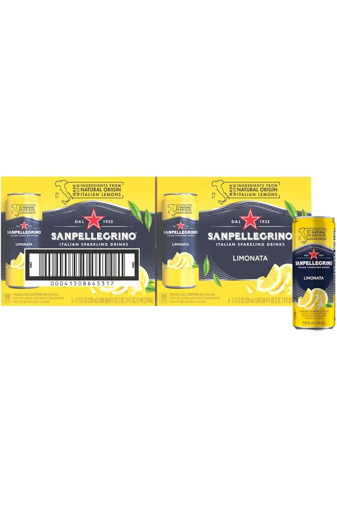 Sanpellegrino Italian Sparkling Drink Limonata - 24 Pack of 11.15 Fl Oz Cans