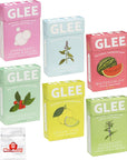 Glee Gum Sugar Free Variety Pack of 6 Flavors  All Natural Chewing Gum Sugar Free  Natural Gum Without Aspartame Sugar Artificial Colors or Gluten  WhataBundle with Pocket Bag