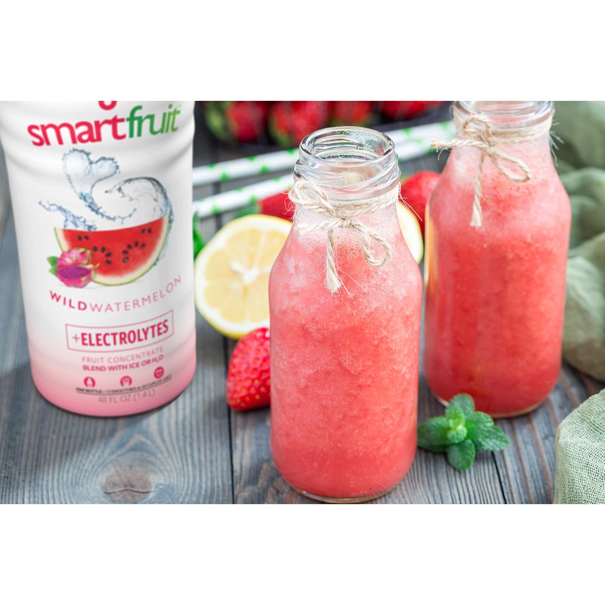 Smartfruit Wild Watermelon  Electrolytes 100 Real Fruit Purée NonGMO No Additives Vegan  48 Fl Oz  2 Pack