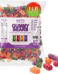 Sugar Free Gummy Bears Keto Candy  Assorted Fruit Flavors Keto Snacks  Vegan Gummy Bears Gluten Free Low Carb Keto Friendly SugarFree Gummies  Bulk 1 LB