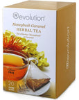 Revolution Tea  Mesh Infuser Full Leaf Tea  Honeybush Caramel Herbal Tea  20 Bags