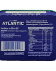 ATLANTIC  Wild Caught Sardines Keto  Paleo Friendly Total 148oz Four Cans Olive Oil