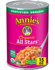 Annies Organic All Stars Canned Pasta in Tomato  Cheese Sauce 15 oz