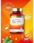 Carlyle Vitamin D3 2000 IU Softgels | 400 Count | Non-GMO, Gluten Free Formula | 50 mcg | Vitamin D Supplement