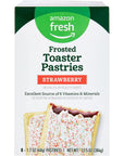 Amazon Fresh Frosted Strawberry Toaster Pastries 8 Count