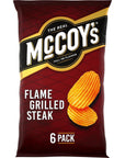 McCoy's Flame Grilled Steak Flavour Ridge Cut Potato Crisps, 6 x 25g