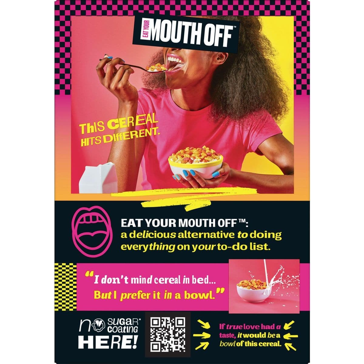 Eat Your Mouth Off Breakfast Cereal, Plant Based Cereal, Protein Snack, Fruity, 7.4oz Box (1 Box)