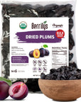 Organic Dried Plums Berrilys 3 LB Bulk Pack Pitted Prunes No Sugar Added Soft No Pit Superfood