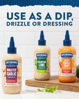 Hellmann's Drizzle Sauce for an exciting Condiment, Dip, Drizzle and Dress Mixed, Gluten Free, Dairy Free, No Artificial Flavors, No High-Fructose Corn Syrup 9 oz, Variety Pack of 3