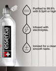 Essentia Bottled Water Ionized Alkaline Water 999 Pure Infused with Electrolytes 95 pH or Higher with a Clean Smooth Taste 2367 Fl Oz Pack of 24