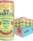 SIR INKWELLS Adaptogen Yerba Mate Tea  Healthful Energy 150 mg Organic Caffeine  300mg Ashwagandha Reishi Ginseng  Immunity Stress Support  NonGMO Vegan  Blood Orange  Mango 16oz 12pk