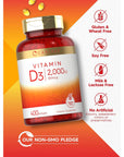 Carlyle Vitamin D3 2000 IU Softgels | 400 Count | Non-GMO, Gluten Free Formula | 50 mcg | Vitamin D Supplement