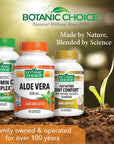 Botanic Choice Premium Natural Aloe Vera Supplement - Digestive Health Support Leaf and Latex Herbal - Gluten Free Non-GMO - 90 Capsules (500 mg each)