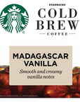 Starbucks Cold Brew Coffee Concentrate Naturally Flavored Madagascar Vanilla 100 Arabica MultiServe Bottle 32 Fl Oz