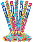 Gaudum Nerds Rope Rainbow  Very Berry Bundle  Nerds Candy with Crunchy Outside and Chewy Inside Pack of 4  World of Candy Sticker Included