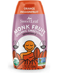 SweetLeaf Organic Monk Fruit Liquid Water Enhancer Orange Passionfruit 17 Ounce