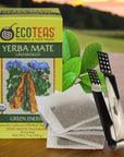 Organic Yerba Mate 24 Tea Bags  Unsmoked Yerba Mate With Caffeine With Moofin Silver Ss Tea Bag Squeezer  AntioxidantRich For Focus  Mental Clarity Green Tea Energy Drink  Pack Of 5