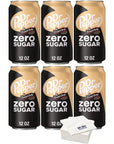 Dr Pepper 12oz can pack of 6 Cream Soda Zero Sugar with Bay Area Marketplace Napkins