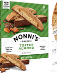 Nonnis Toffee Almond Biscotti Italian Cookies  Biscotti Cookies wEnglish Toffee Bits  Biscotti Individually Wrapped Cookies Dipped in Milk Chocolate wAlmond Toffee Candy Bits  688 oz