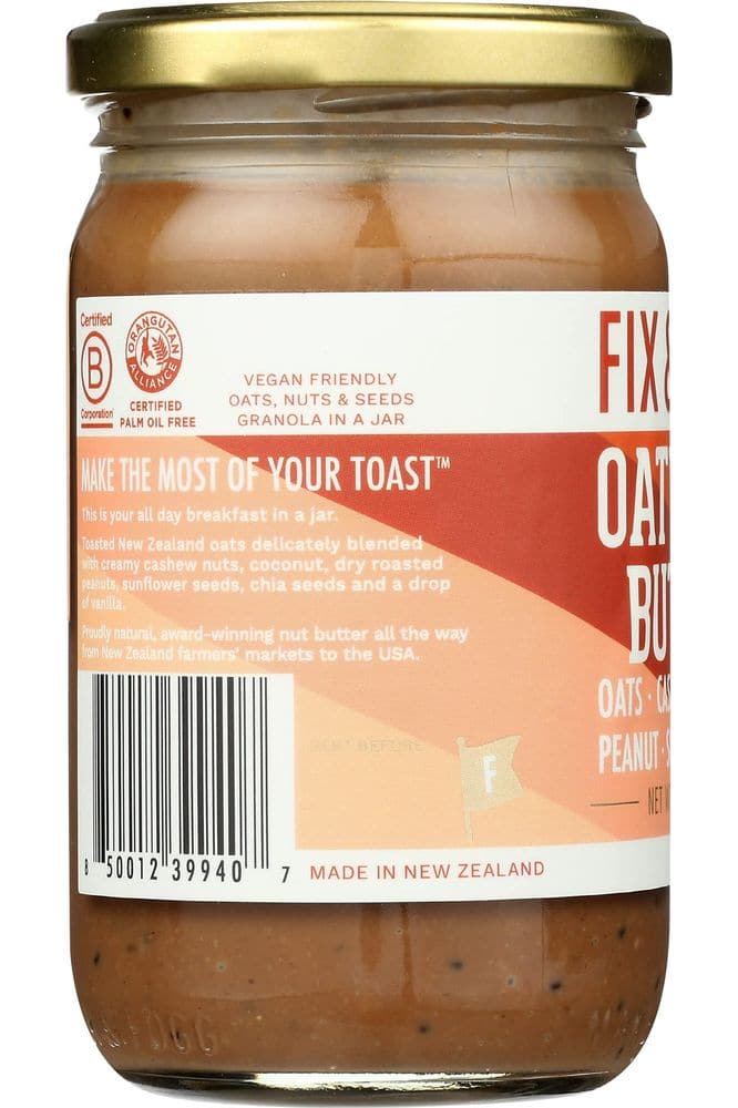 Fix and Fogg Oaty Nut Butter, 10 OZ (Pack Of 6)