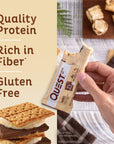 Quest Nutrition S'mores Protein Bar, High Protein, Low Carb, Gluten Free, Keto Friendly, 12 Count