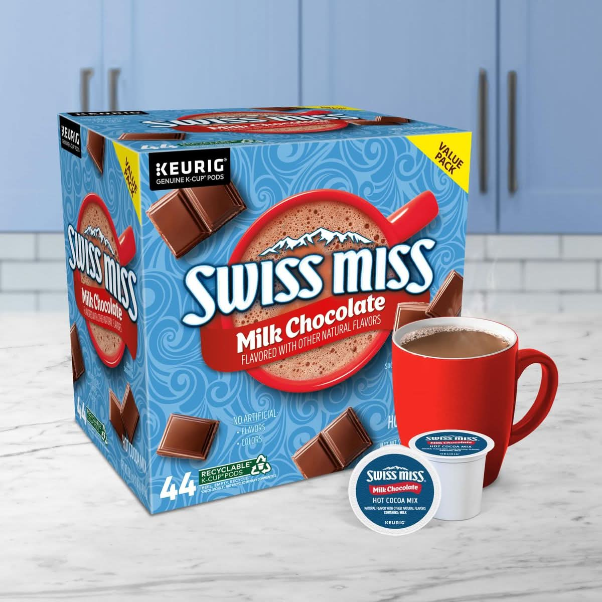 Swiss Miss Milk Chocolate Hot Cocoa Keurig SingleServe KCup Pods 44 Count