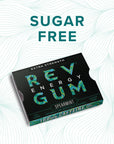 Rev Gum Caffeine Energy Gum  Extra Strength 100mg of Caffeine per Gem  Spearmint Sugar Free Caffeine Gum  Low Calorie Chews to Help You Stay Alert Awake and Focused  Mint Chewing Gum  12 Packs