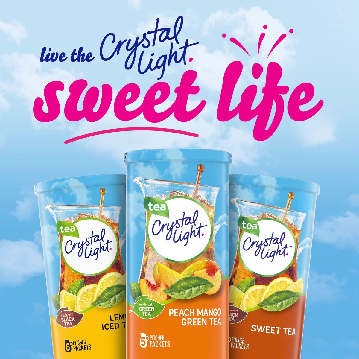 Crystal Light SugarFree Peach Mango Green Tea Naturally Flavored Powdered Drink Mix 60 Count Pitcher Packets