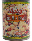 Sadaf Six Mix Beans  Mixed Beans for Cooking  Canned Beans  Kosher  205 oz Can