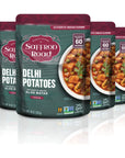 Saffron Road Delhi Potatoes Meal Pouch  Vegan Gluten Free NonGMO Halal Kosher 6 Pack 10oz Each