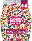 Assorted FruitFilled Hard Candy  4 Pounds  Bulk Hard Candies  Fruit Candy Individually Wrapped  Mixed Hard Candy  Old Fashion Fruity Candies  Office Fruit Bon Bons