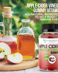 Apple Cider Vinegar Gummy Vitamins - 60 Day Supply of Apple Cider Vinegar Gummies with The Mother, B9, B12, Gluten-Free, Vegan, Non-GMO ACV for Immunity & Boost Energy, Delicious Apple Flavor