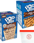 Frosted Pastries Bundle Includes Pop Tarts Variety Pack One each 135 Oz Box of Pop Tarts Chocolate Chip Pop Tarts Chocolatey Chip Pancake Breakfast Pastries And a free Snack Mode Compact Pouch