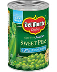 Del Monte Canned Sweet Peas with 50 Less Sodium 15 Ounce Pack of 12