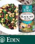 Eden Organic Black Soybeans 15 oz Can 6Pack Complete Protein No Salt Added NonGMO Gluten Free US Grown Heat and Serve Macrobiotic Soy Beans