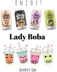 Pack of 4 Lady Boba 4 Cans Milk Bubble Tea with Boba Pearls in a Can 107ozcan with Saltation Thank You Card Choose One from Variety of Flavors Assorted Classic Brown Sugar Taro Matcha Latte Ready To Drink Beverage Assorted