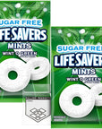 Sugar Free Lifesavers Mints Pack  Sugar Free Lifesaver Mints  Life Savers Wint O Green  Bundle with Ballard Products Pocket Bag 2 Pack