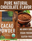 Viva Naturals Organic Cacao Powder, 1lb - Unsweetened Cacao Powder With Rich Dark Chocolate Flavor, Perfect for Baking & Smoothies, Non-GMO, Certified Vegan & Gluten-Free, 454 g